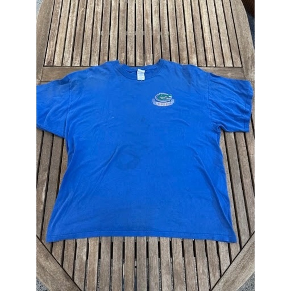 Vintage 90s Florida Gators "We Are The Boys" Mascot T-Shirt M&O Knits Blue XL